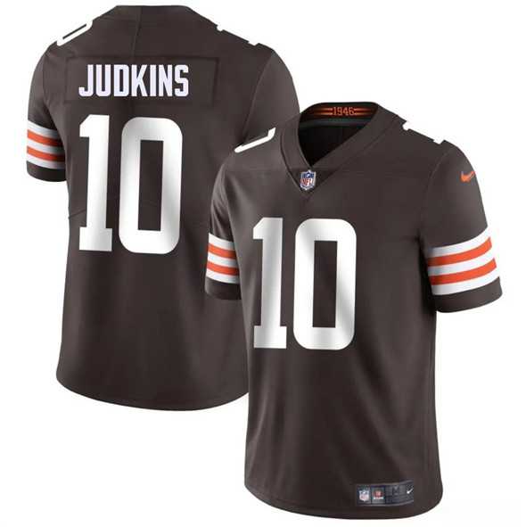 Men & Women & Youth Cleveland Browns #10 Quinshon Judkins Brown 2025 Vapor Limited Stitched Jersey->cleveland browns->NFL Jersey